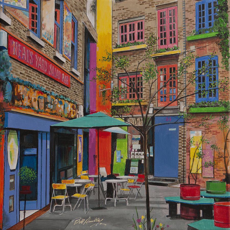 Flower Painting - London Courtyard Charm by Bill Dunkley