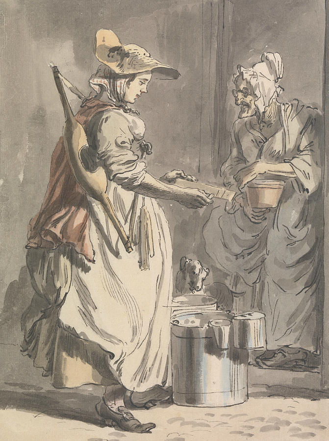 London Cries - A Milkmaid Painting by Paul Sandby