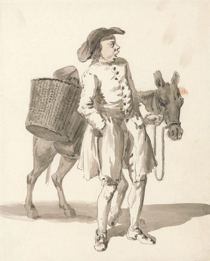 London Cries - Boy with a Donkey Drawing by Paul Sandby