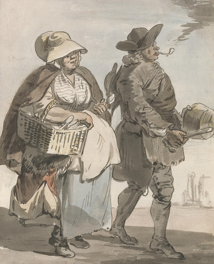 London Cries - Do You Want any Spoons Painting by Paul Sandby