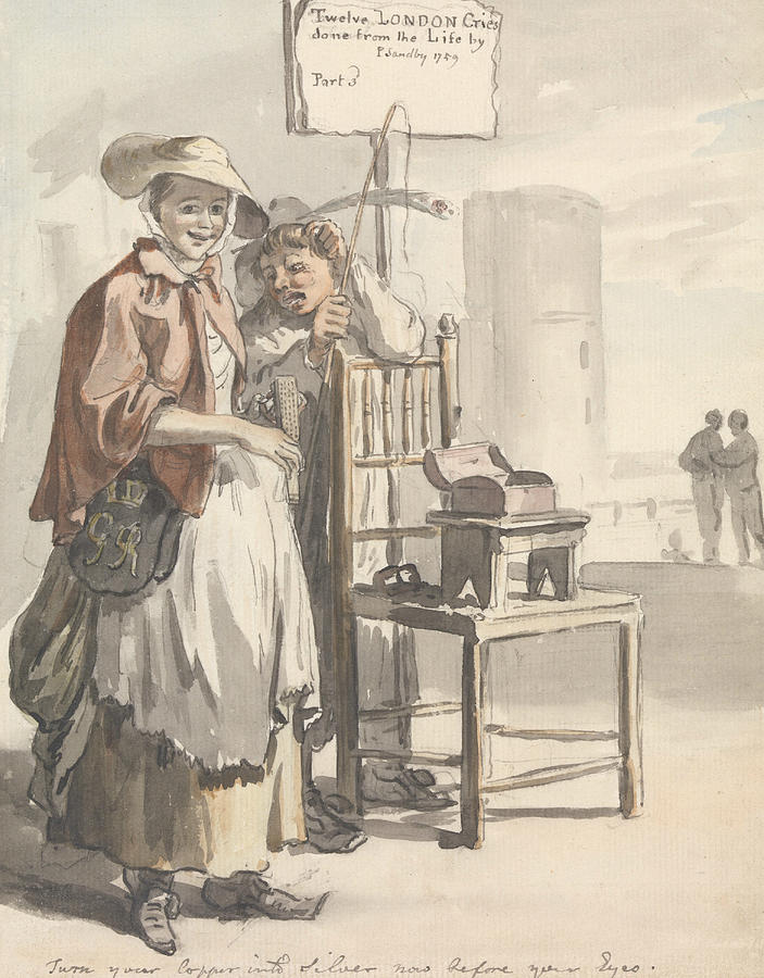 London Cries - Turn your Copper into Silver Now before Your Eyes Painting by Paul Sandby