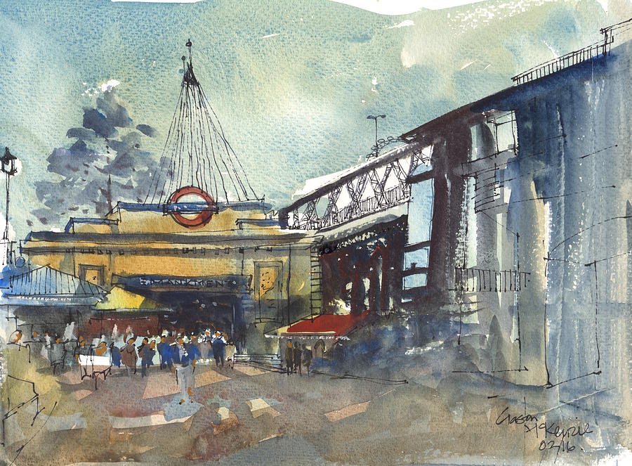 London Embankment Painting by Gaston McKenzie