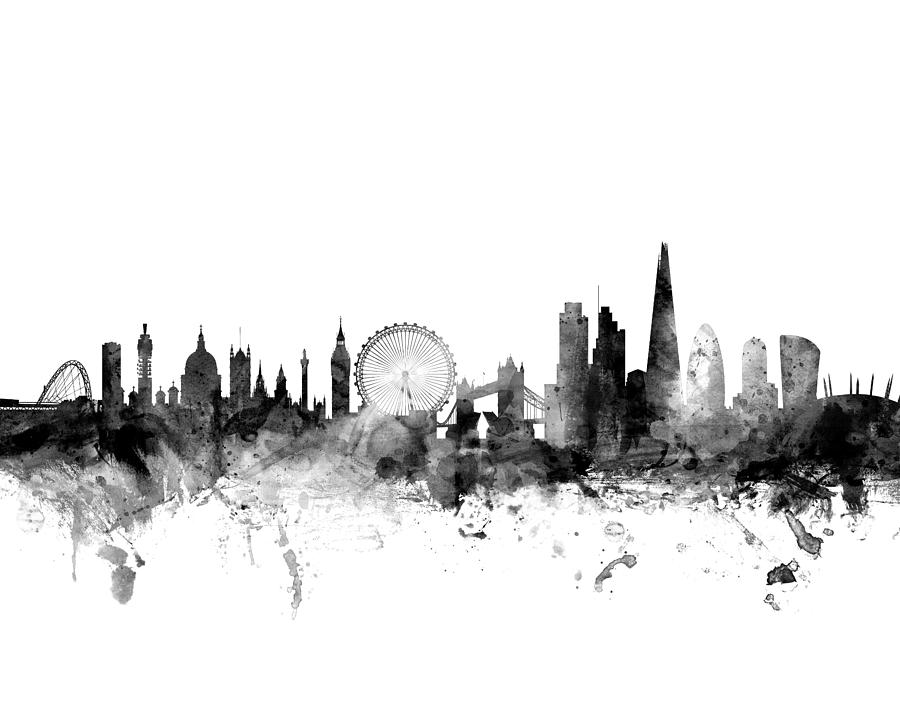London England Skyline 4x5 ratio Digital Art by Michael Tompsett