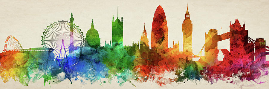 London England Skyline Panorama Gblo-pa02 Digital Art