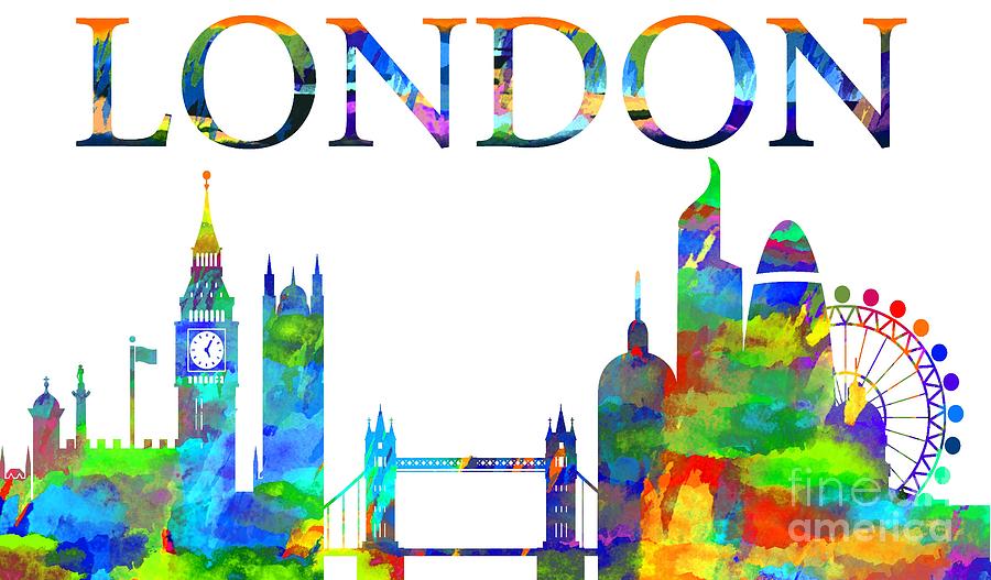 London England Watercolor Digital Art by David Millenheft