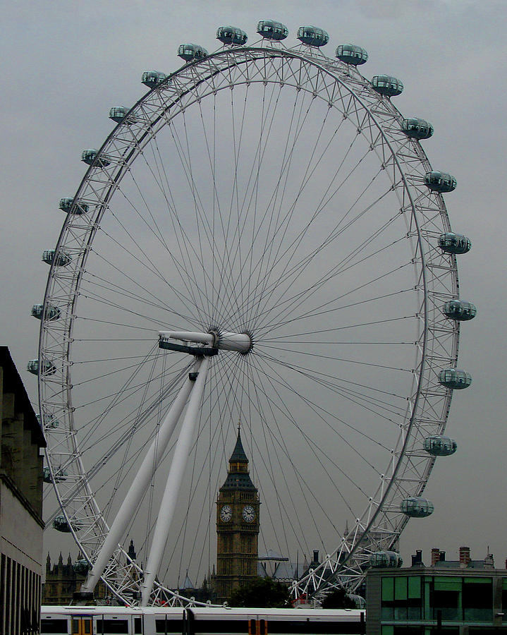 London Photograph - London Eye and Big Ben, London by Misentropy