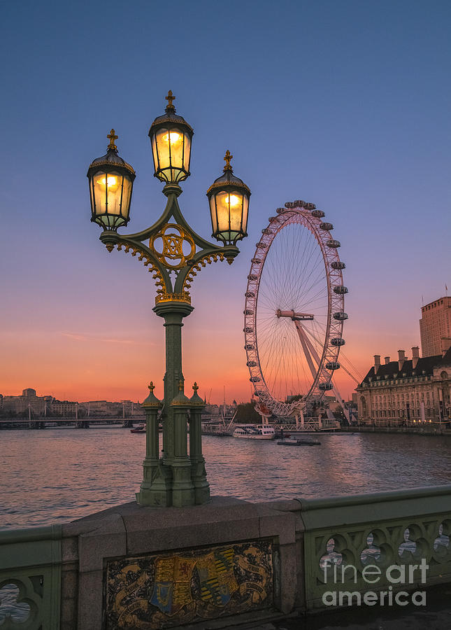 London Eye At Dusk, Viewed From Westminster Bridge, London, UK Photograph by Philip Preston