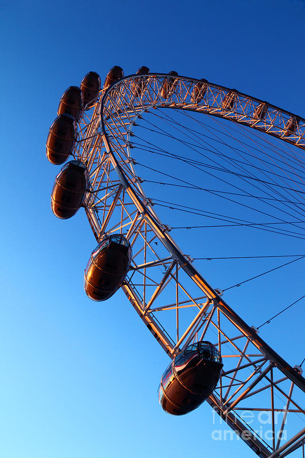 London Eye Photograph - London Eye Capsules at Sundown by James Brunker