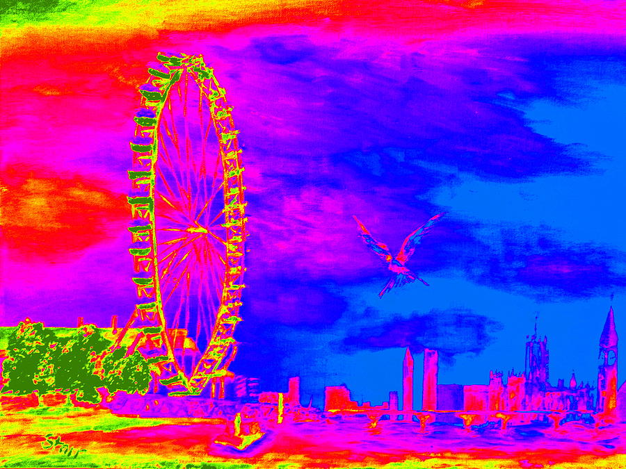 London Painting - London Eye Colors by Irving Starr