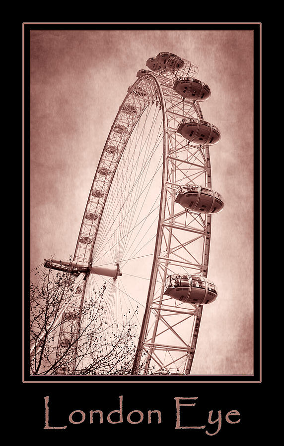 London Eye Copper Poster Photograph by Joan Carroll