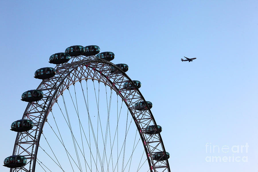 London Eye Photograph - London Eye Flypast by James Brunker