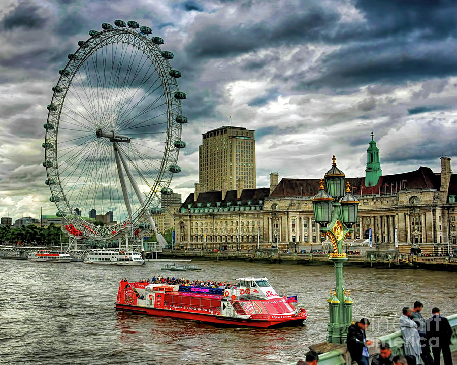 Boat Photograph - London Eye by Ken Johnson