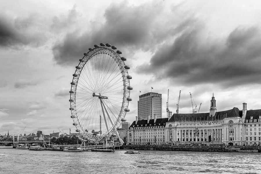 London Eye overlooking the Thames Photograph by Georgia Clare
