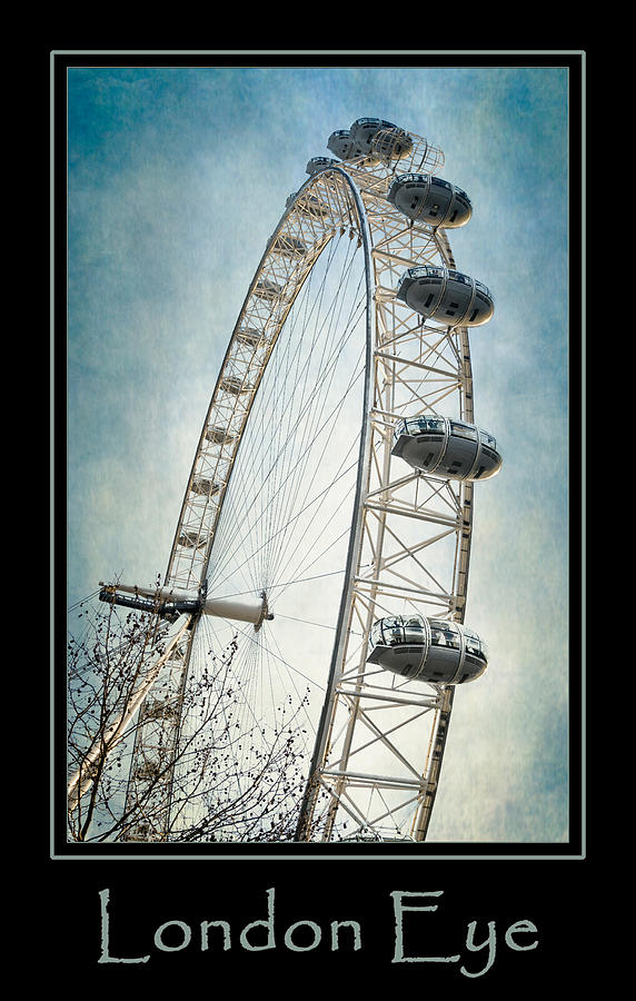 London Eye Poster Blue Photograph by Joan Carroll