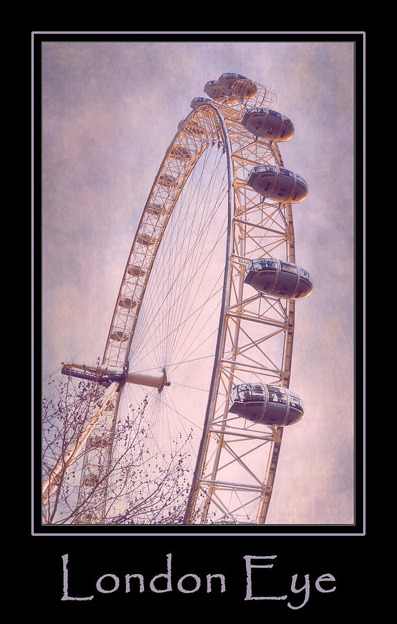 London Eye Poster Pink Photograph by Joan Carroll