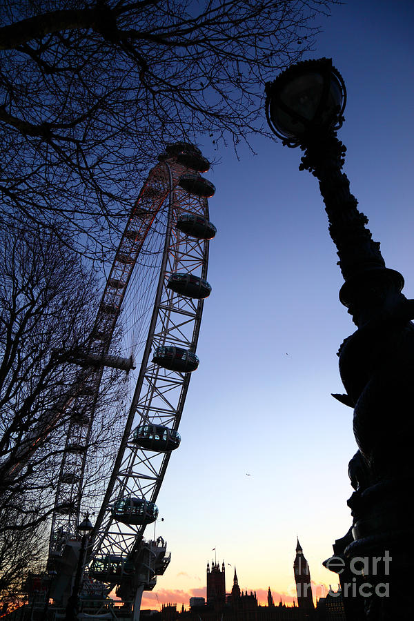 London Photograph - London Eye on a Winter Evening by James Brunker