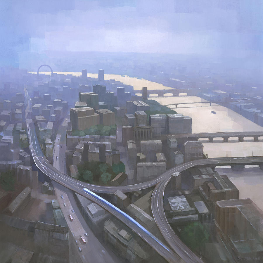 London Painting - London, Looking West from the Shard by Steve Mitchell