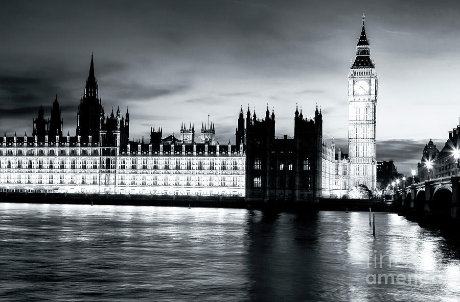 Big Ben Photograph - London Night View by John Rizzuto
