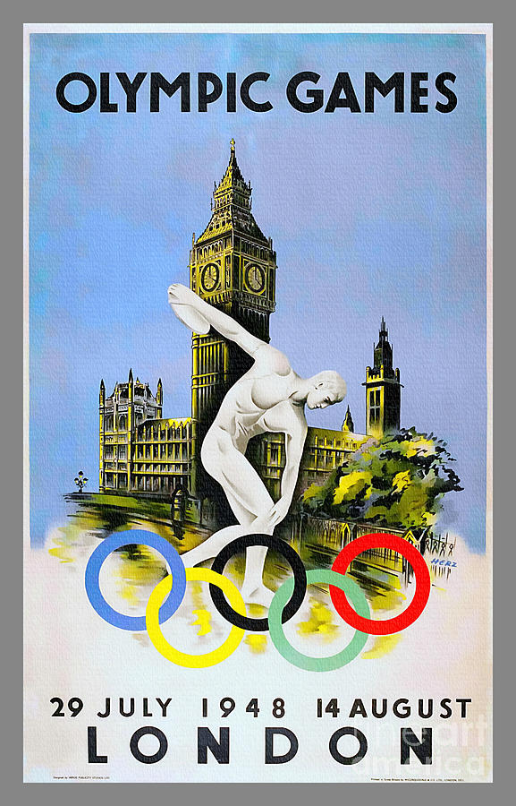 London Painting - London Olympics 1948 Vintage Poster by Ian Gledhill