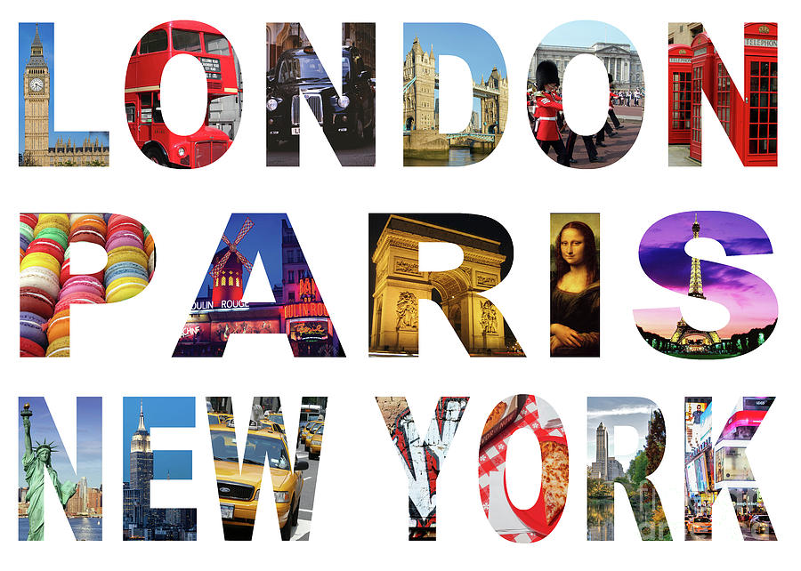 london paris new york poster