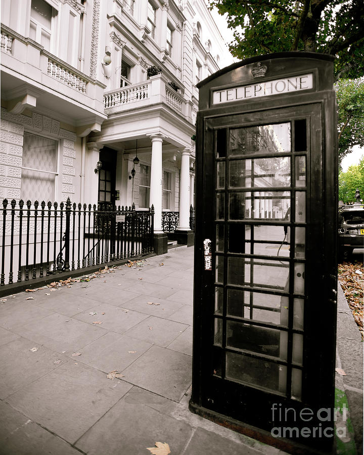 London Phone Booth in Black Photograph by Sonja Quintero