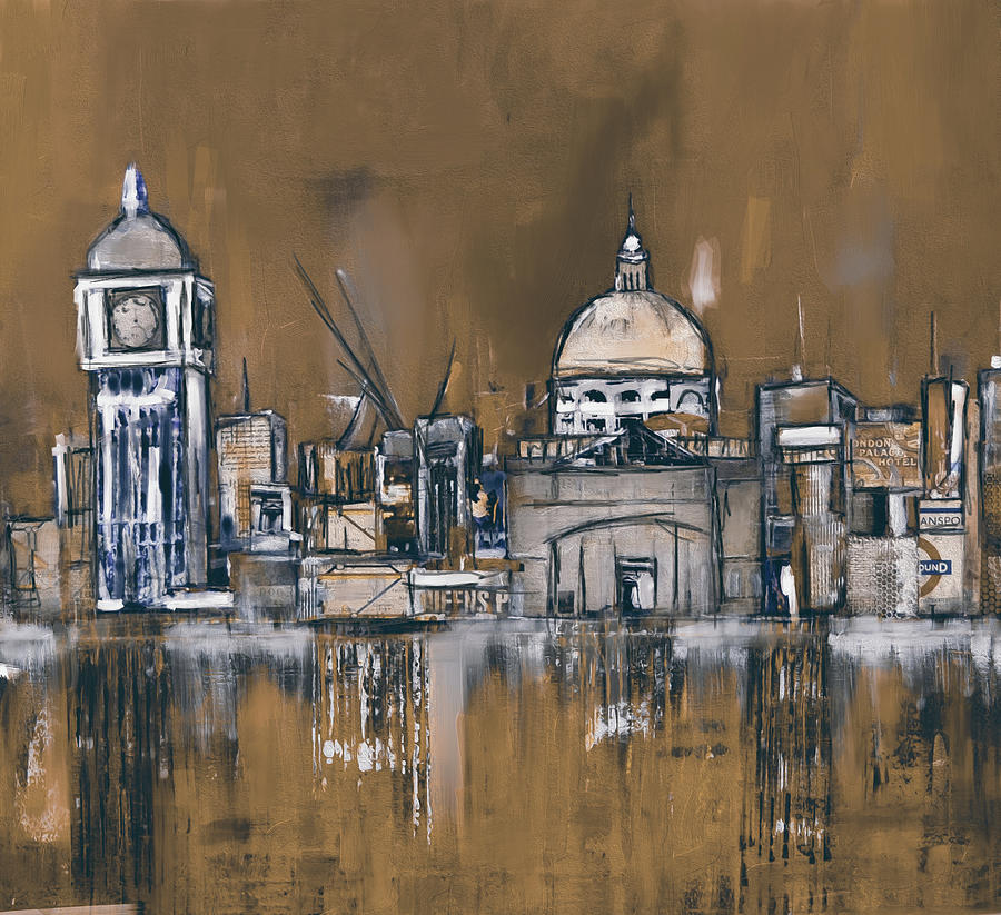 London Painting - London Skyline 197 4 by Mawra Tahreem