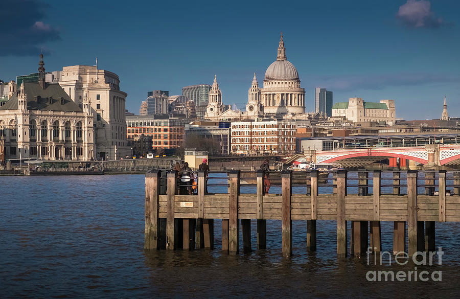 London Skyline Along River Thames With St Pauls Cathedral, England UK Photograph by Philip Preston