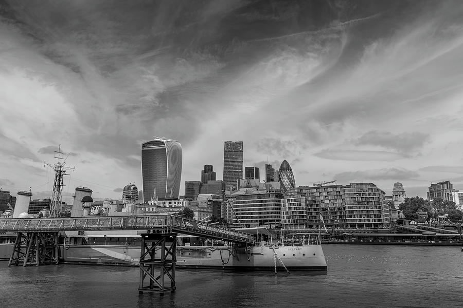 London Skyline and HMS Belfast Photograph by Georgia Clare