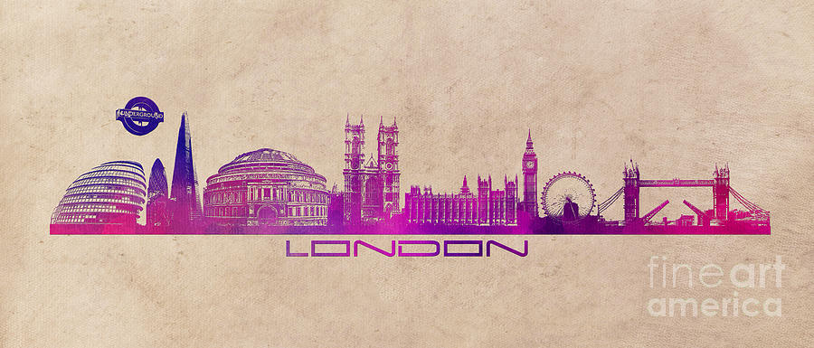 London skyline city long Digital Art by Justyna Jaszke JBJart