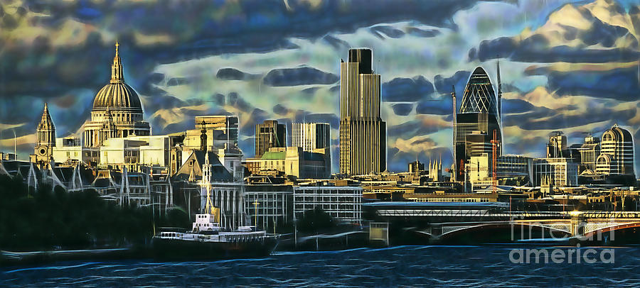London Skyline Collection Mixed Media by Marvin Blaine