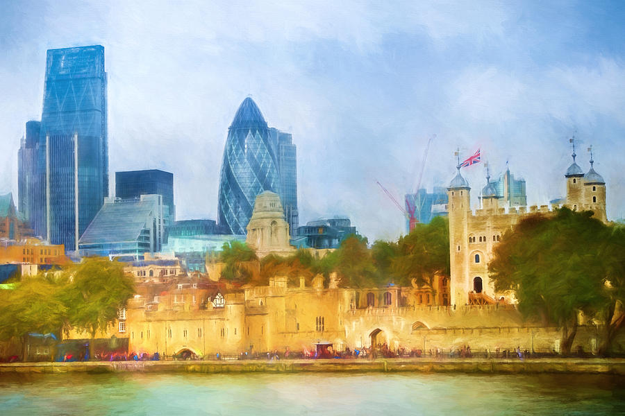 London Skyline Impression Painting by Lutz Baar
