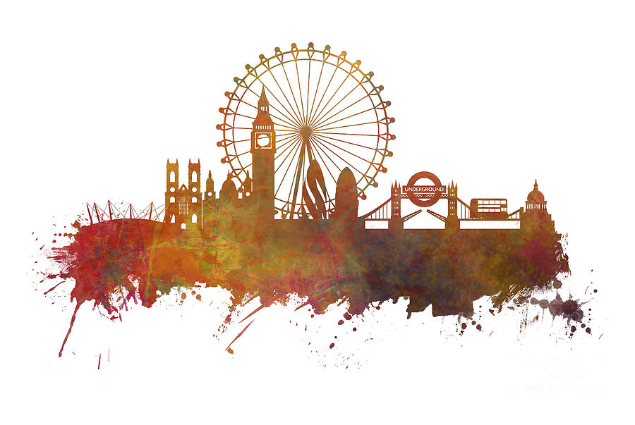 London skyline panorame Digital Art by Justyna Jaszke JBJart