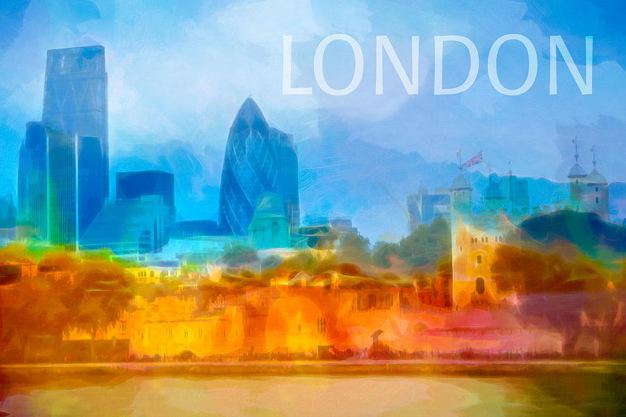 London Skyline Poster Painting by Lutz Baar