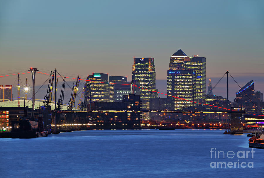 London Skyline - Victoria Dock Photograph by David Bleeker