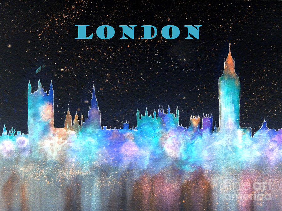 London Painting - London Skyline With Banner by Bill Holkham