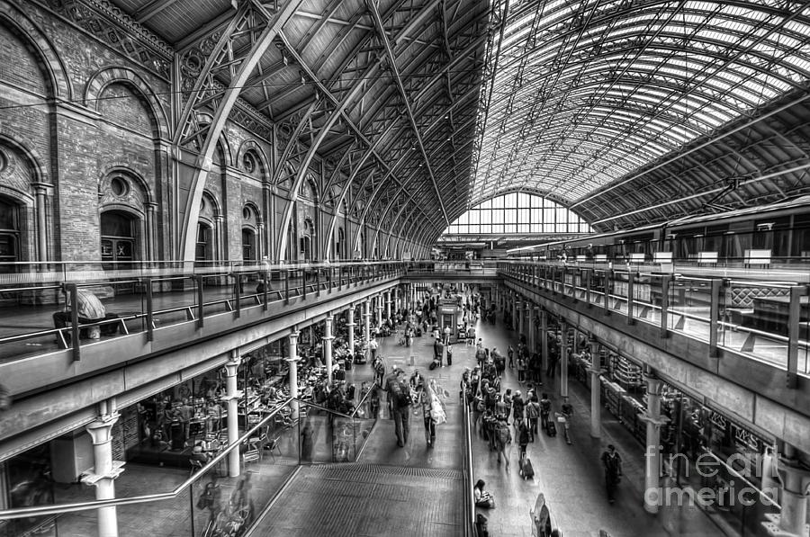 London Train Station BW Photograph by Yhun Suarez