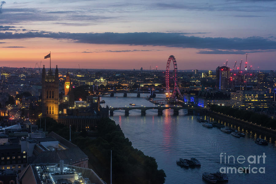 London Thames Almost Night Photograph by Mike Reid