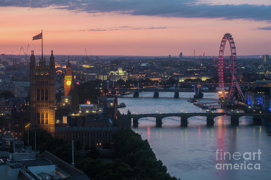 London Thames Sunset Light Photograph by Mike Reid