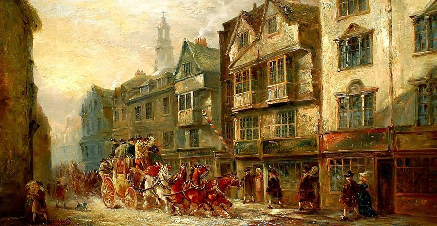 London to Reading Coach Painting by John Charles