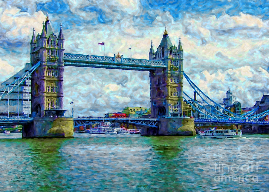 London Painting - London Tower Bridge by GabeZ Art