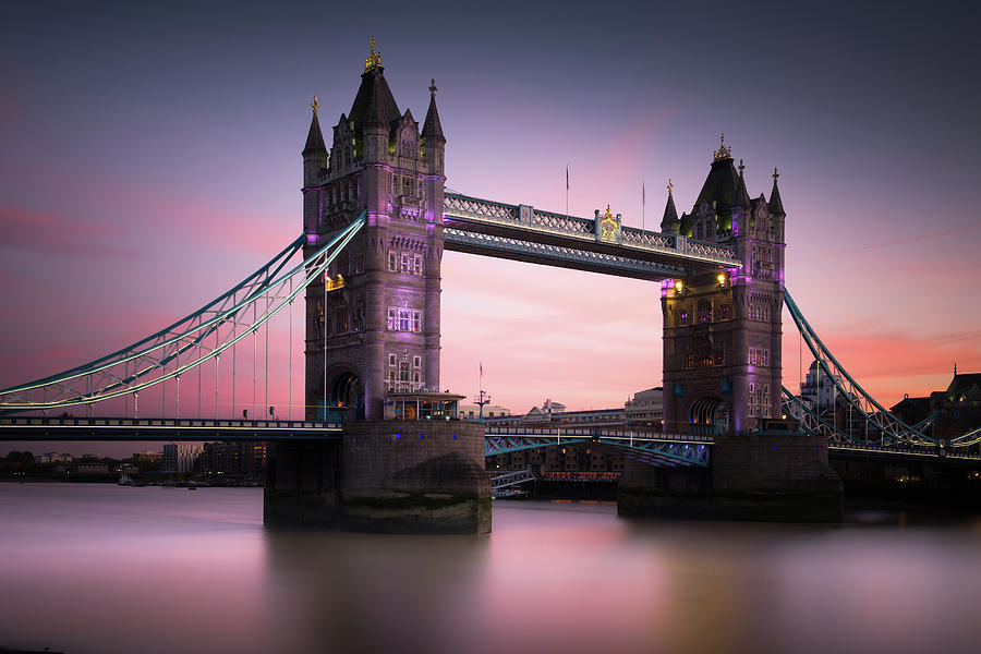 Sunset Photograph - London, Tower Bridge Sunset by Ivo Kerssemakers