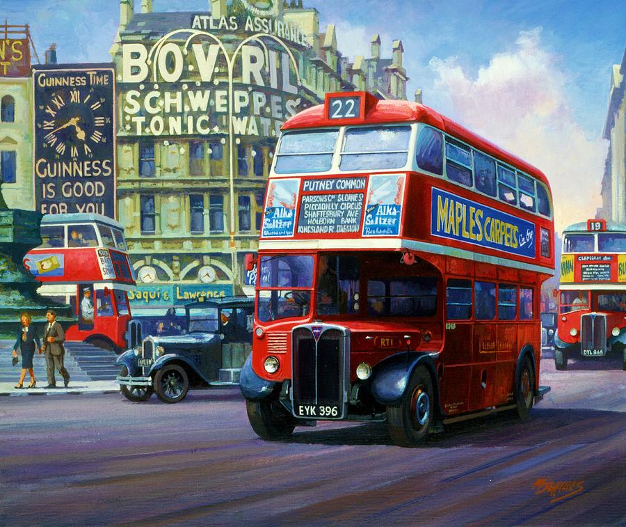 London Painting - London Transport RT1. by Mike Jeffries