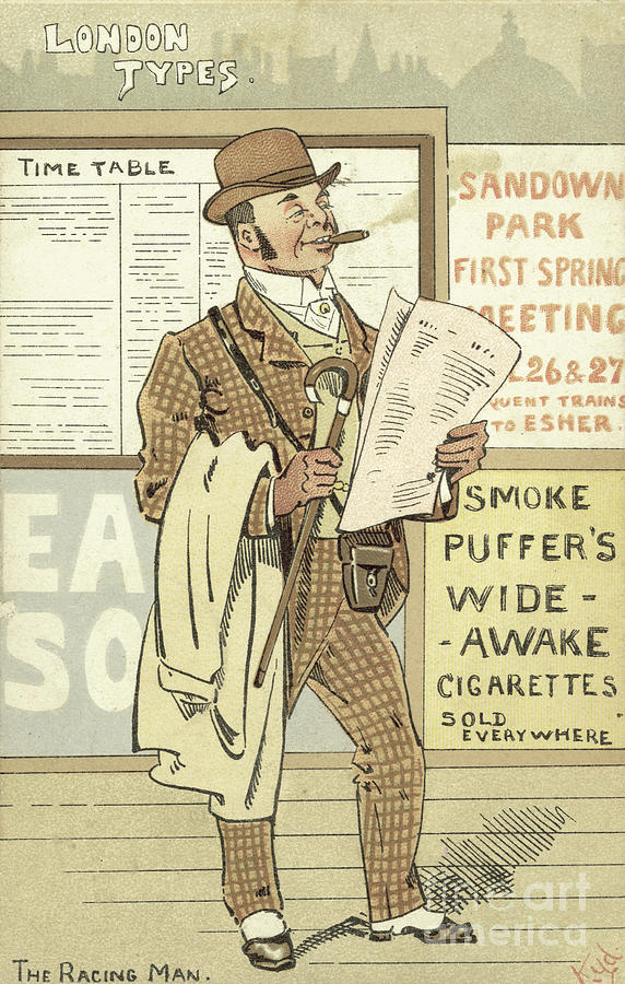 London types, the racing man Drawing by Joseph Clayton Clarke