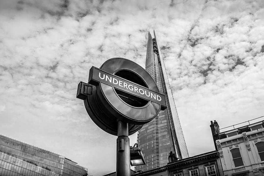 London Underground in Mono Photograph by Georgia Clare