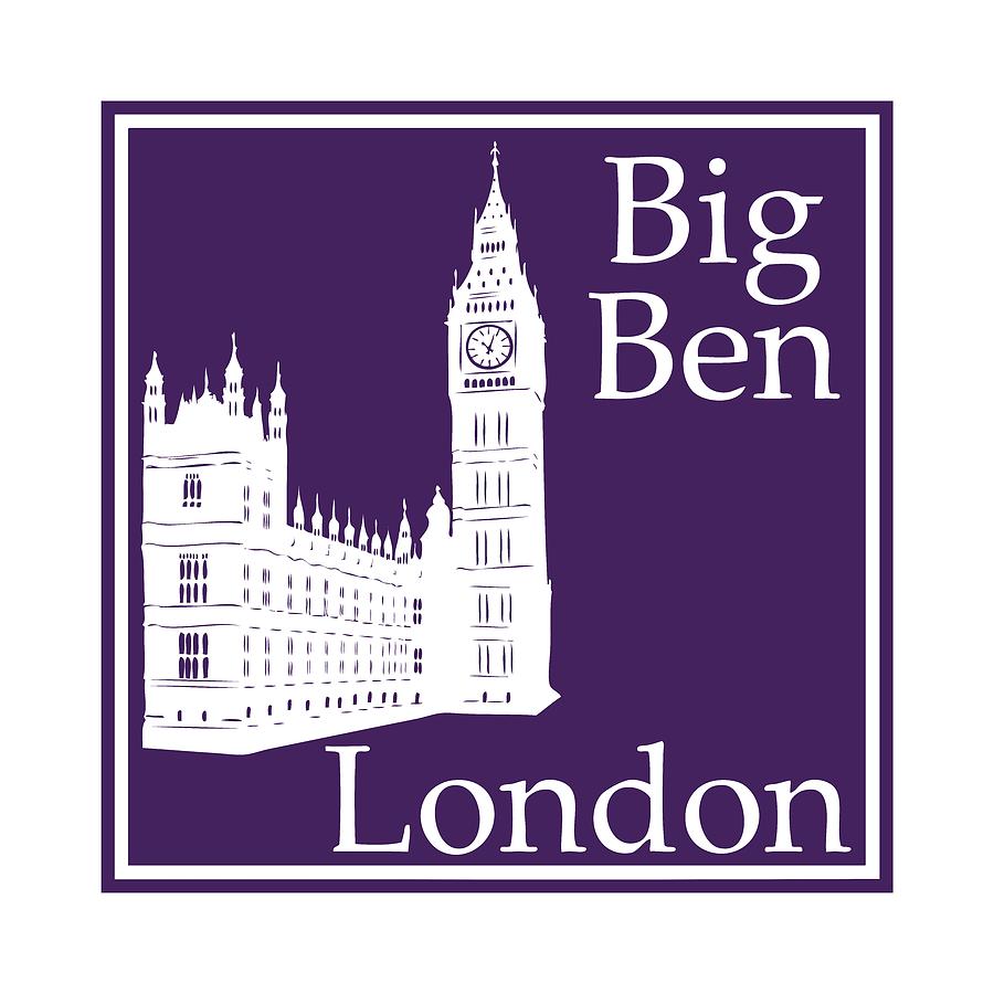 Big Ben Digital Art - Londons Big Ben in Purple by Custom Home Fashions
