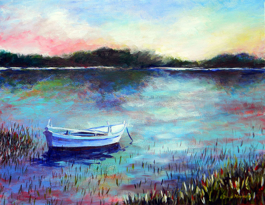 Boat Painting - Lone Boat by David  Maynard