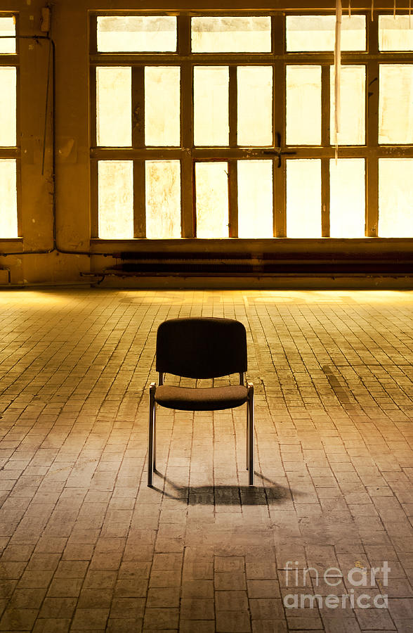 Lone chair empty hall Photograph by Arletta Cwalina - Fine Art America