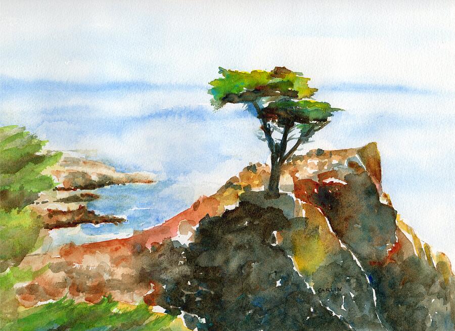 Lone Cypress Print or Canvas Peeble Beach Lone Cypress Tree 