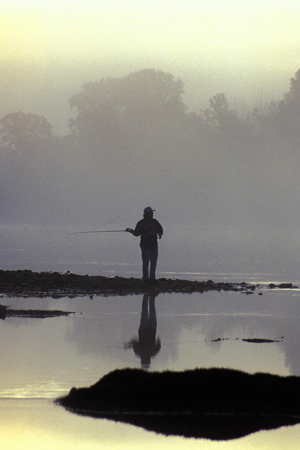 Trout Photograph - Lone Fisherman by Carl Purcell