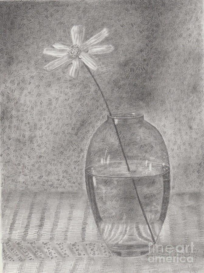 Lone flower Drawing by Alice - Fine Art America